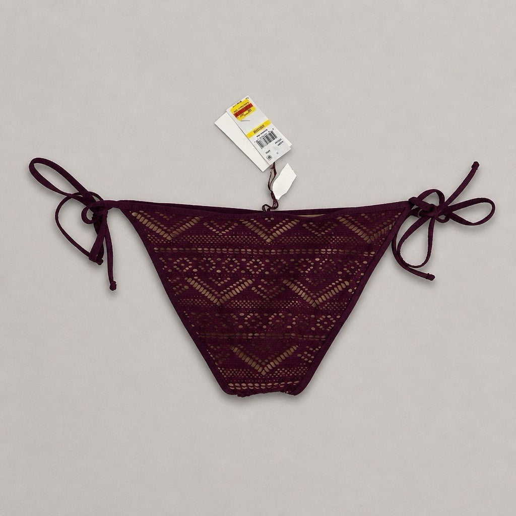 Becca by Rebecca Virtue Color Play Crochet Tie Side Bikini Bottom M