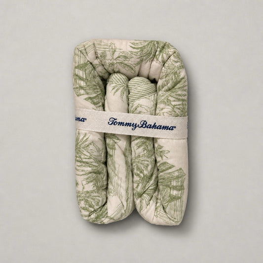 Tommy Bahama Beach Bluff Toile Green King Sham Set 2 Pcs