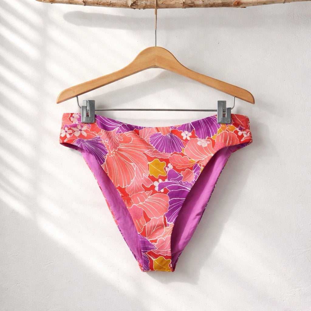 Roxy XL Bell Bottom Blooms High Waisted Bikini Bottoms