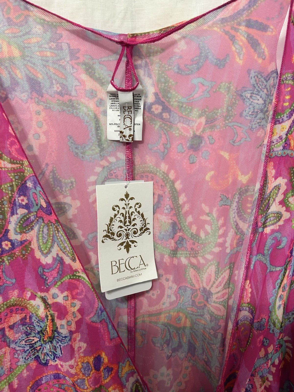Becca Plus 2X Polynesia Tie-Front Tunic Swim Cover-Up