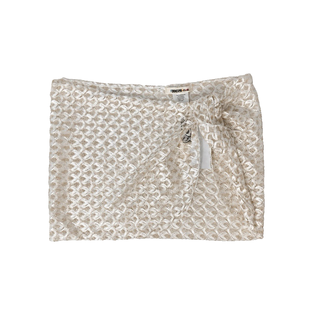 Miken Swim Large White Gold Swimsuit Jr's