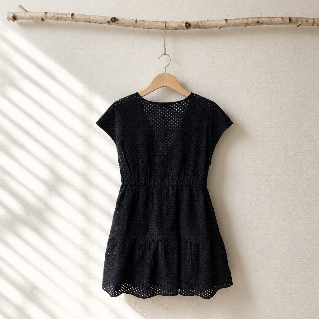 Tommy Bahama Women's Cotton Dress Swimsuit Cover Up Black S