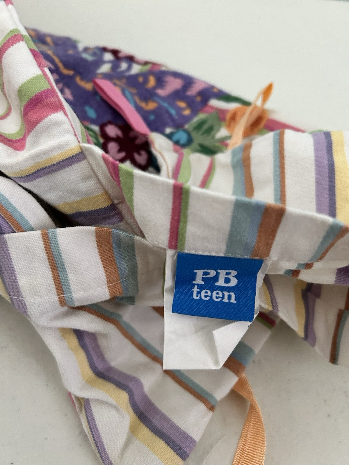 Pottery Barn Teen Striped Mariposa Pillow Cover 16 x 16 NEW Butterfly Floral