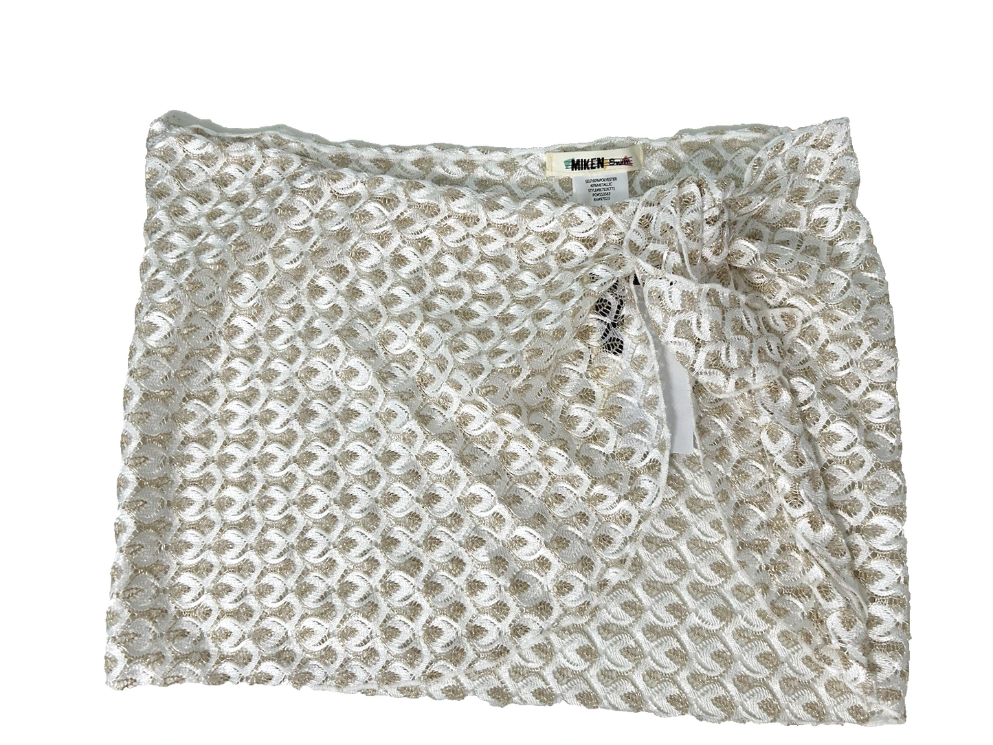 Miken Swim Large White Gold Swimsuit Jr's