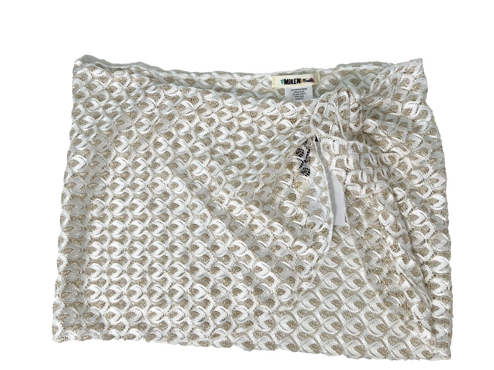 Miken Swim Large White Gold Swimsuit Jr's