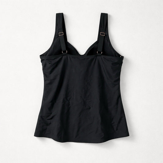 Raisins Curve Womens Black Rimini Tankini Top Swimwear Plus Size 22W