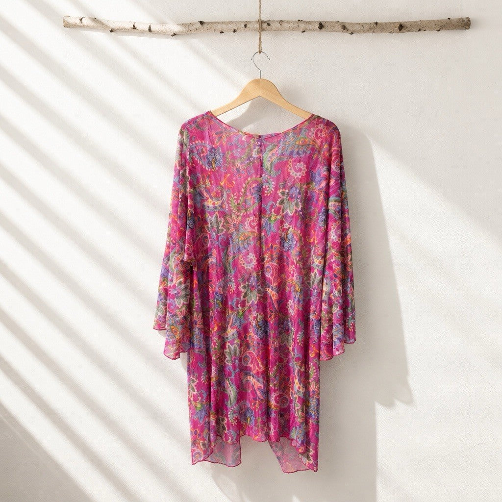 Becca Plus 2X Polynesia Tie-Front Tunic Swim Cover-Up