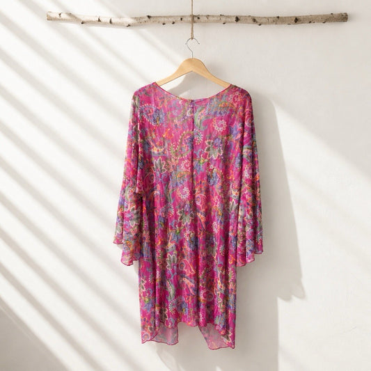 Becca Plus 2X Polynesia Tie-Front Tunic Swim Cover-Up