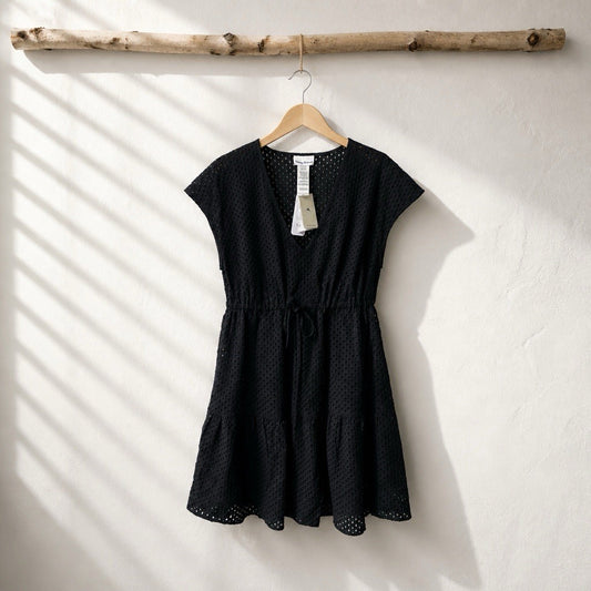 Tommy Bahama Women's Cotton Dress Swimsuit Cover Up Black S