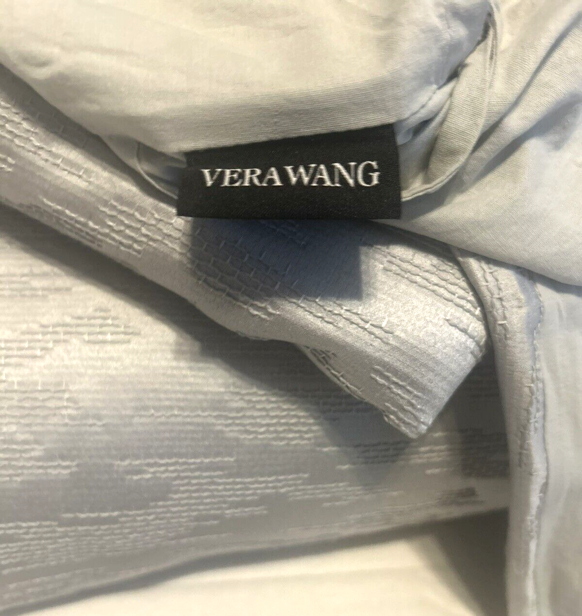 Vera Wang Duvet Set King 3 Pc Pewter Gray Stitching Hidden Zipper