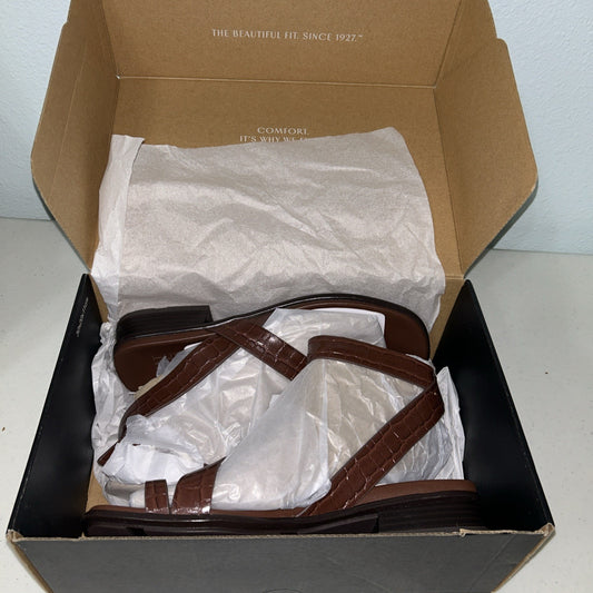 Naturalizer Brown Sandal 8 1/2 M Women’s Crocodile Gladiator Strap