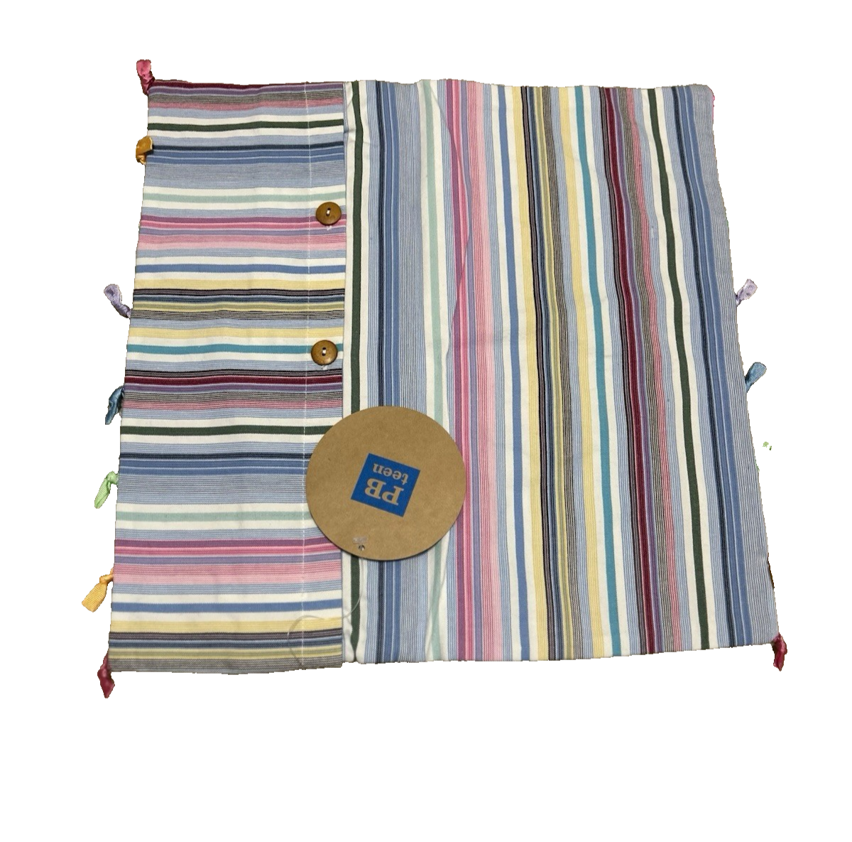 Pottery Barn Teen Striped Mariposa Pillow Cover 16 x 16 NEW Blues