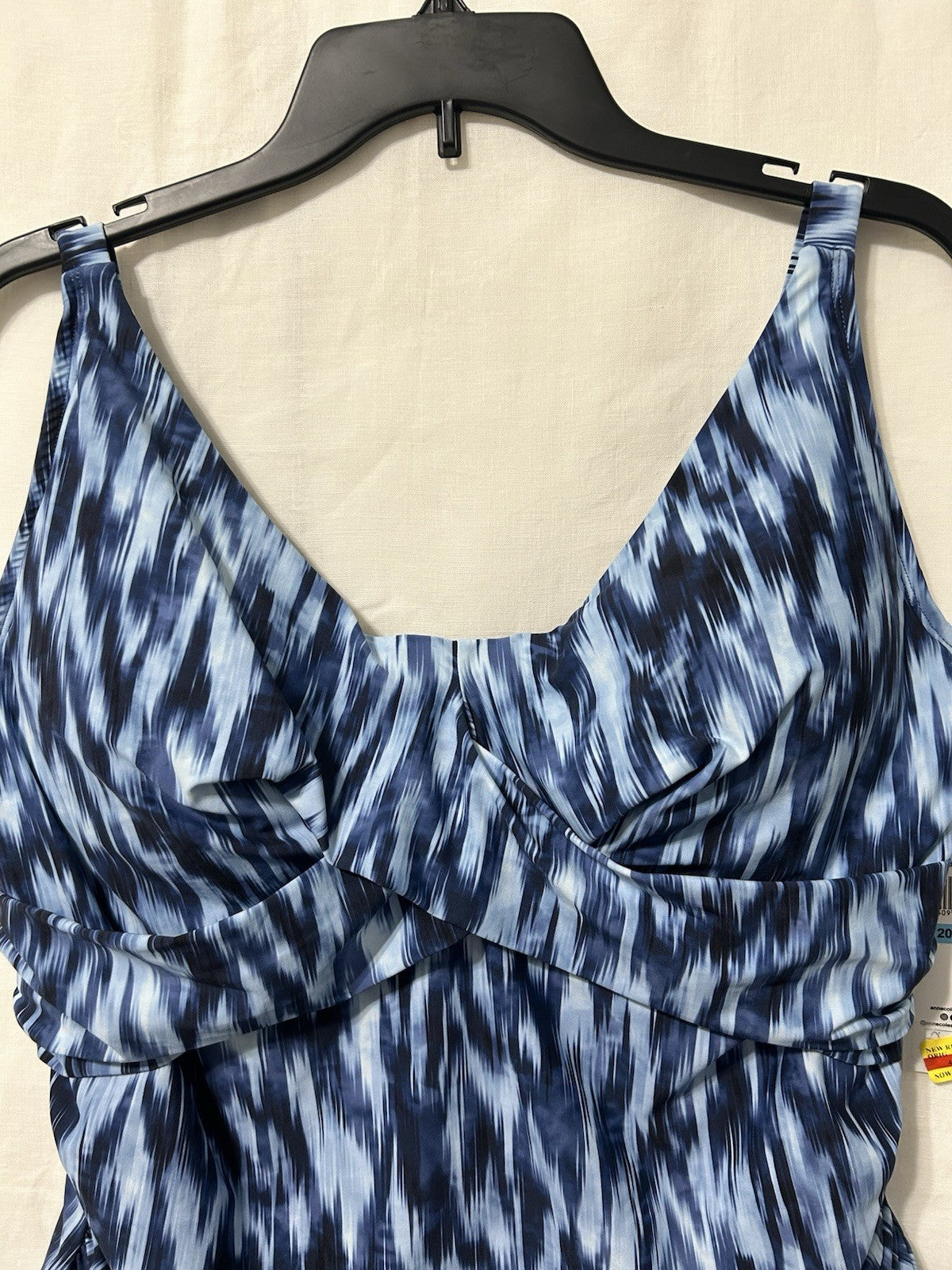 Anne Cole Plus 20W Printed Front Underwire One Piece Swimsuit Blue