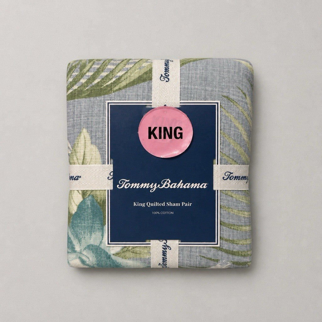 Tommy Bahama Southern Breeze King Pillow Shams Set 2 Blue