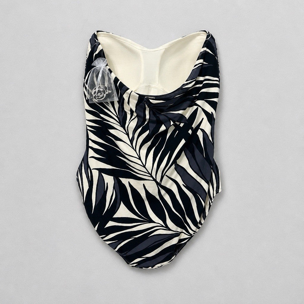 Anne Cole Printed Twist-Front One-Piece Swimsuit  Black White 16