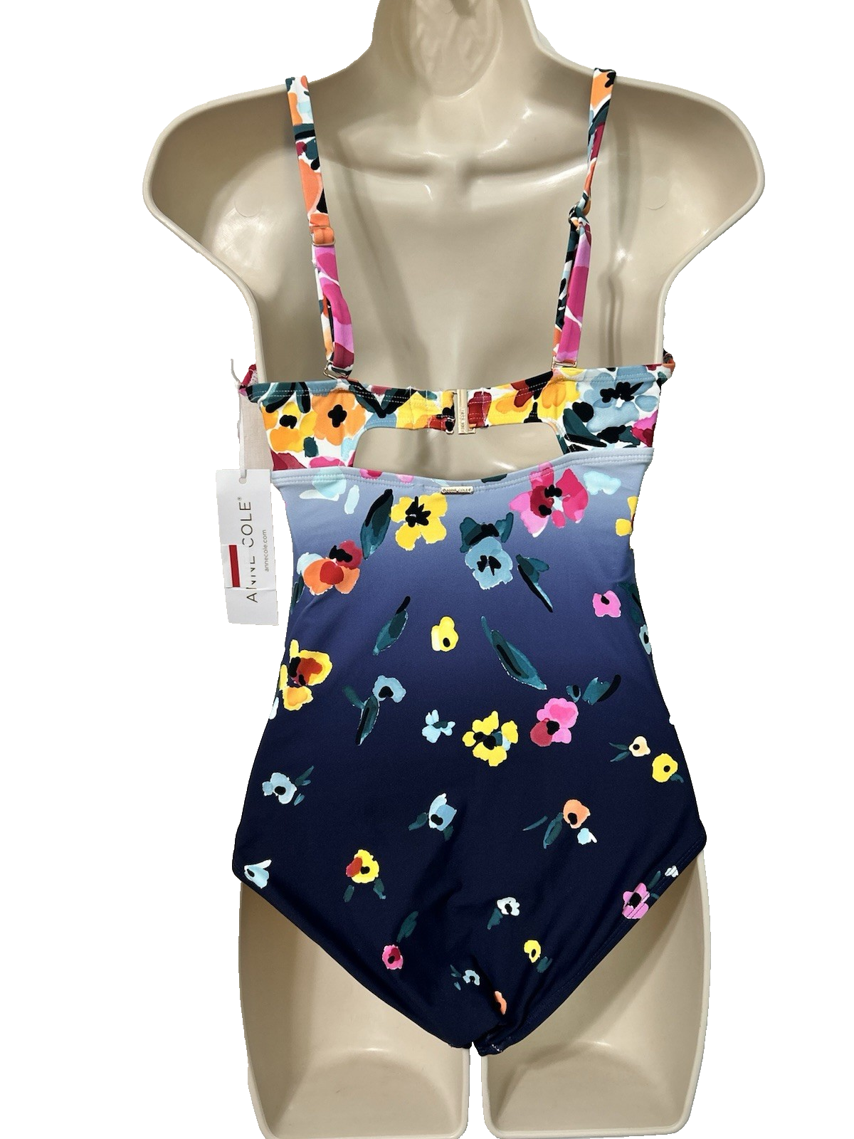 Anne Cole Plus Size 22 Floral-Print Draped- Multi Underwire Swimsuit
