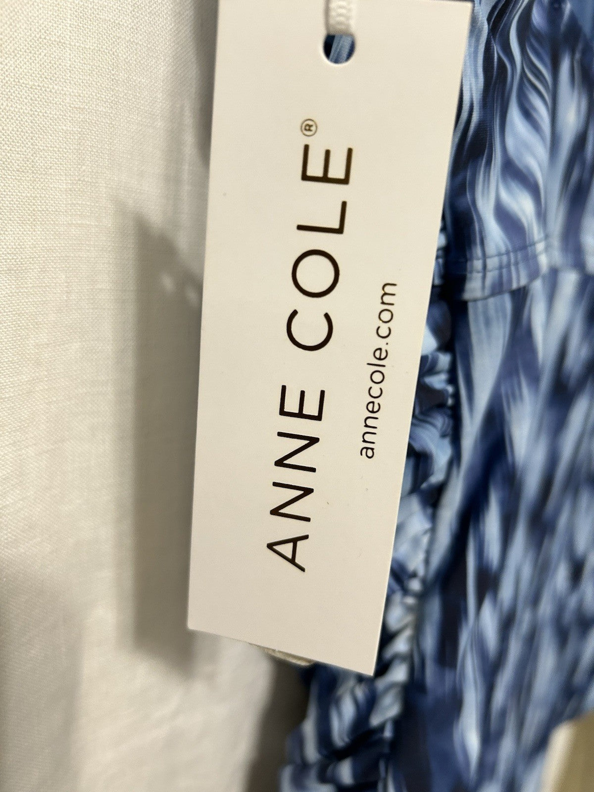 Anne Cole Plus 22W Printed Front Underwire Tankini Top Swimsuit Blue