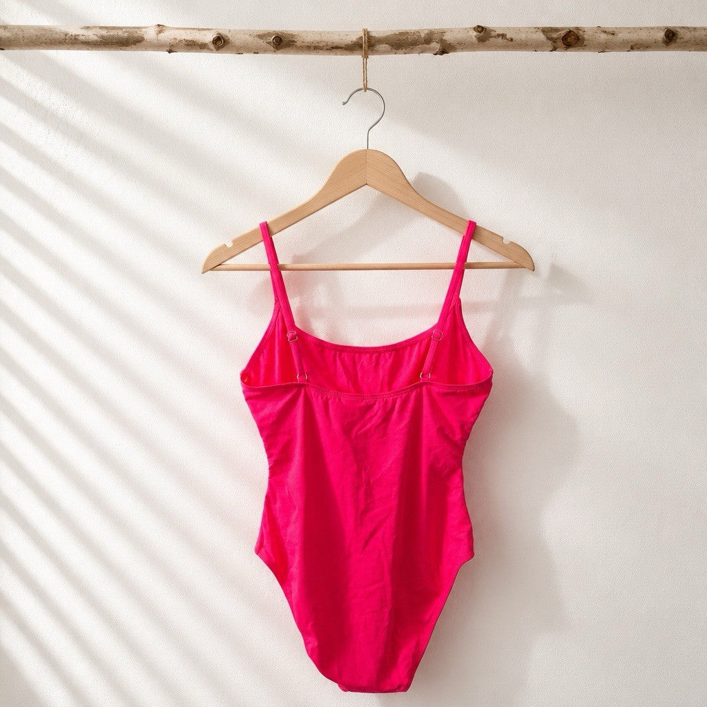 Anne Cole Maillot One Piece Swimsuit Size 10 Hot Flamingo